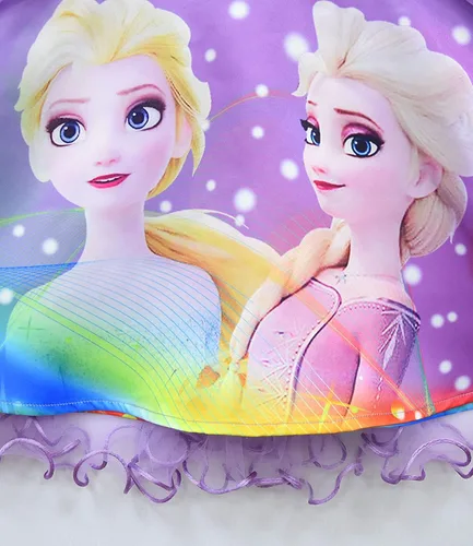 Vista 7 de KidWorld Princess Snow Costume Party Dress Little Girls Queen Cosplay Dress up with beautiful hairpins