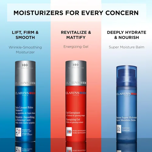 Vista 8 de CLARINS MEN Gel energizante Gel hidratante fresco y matificante para hombres Energiza la piel y bloquea la humedad Matifica y desbrilla