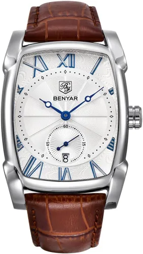 Vista 9 de BENYAR Relojes impermeables clásicos con diseño vintage, de caja rectangular