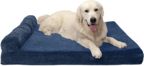 Vista 61 de Furhaven Cama de espuma viscoelástica para perros grandes con refuerzos extraíbles y funda lavable, para perros de hasta 95 libras - Sofá de Gris