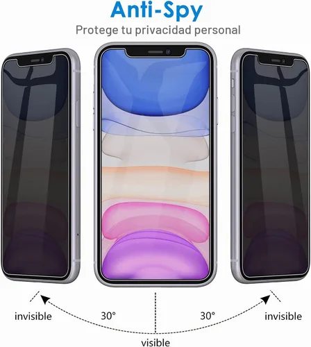 Vista 5 de JETech Protector de pantalla de privacidad para iPhone 11 de 6.1 pulgadas con protector de lente de cámara, película de vidrio templado antiespía
