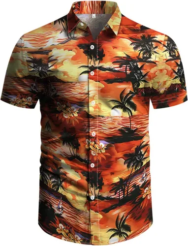 Vista 15 de RPOVIG Conjunto de playa a juego con camisas y pantalones cortos para hombre, ropa floral hawaiana para festival, conjuntos de 2 piezas con sombrero