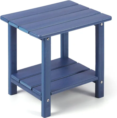 Vista 12 de Apolimi Adirondack - Mesa auxiliar para exteriores, mesa auxiliar de patio resistente de 2 niveles, resistente a la intemperie, mesa auxiliar sólida