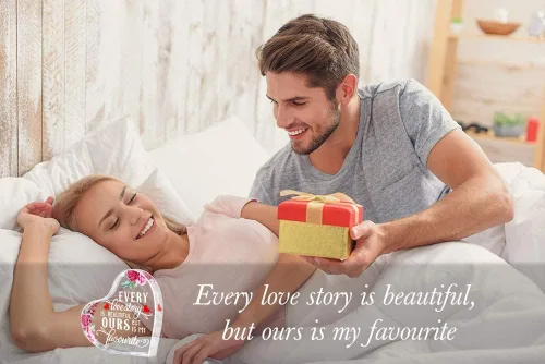 Vista 3 de PETCEE Regalos para el Día de la Madre de parte de hija, hijo, Every Love Story is Beautiful Day Keepsake Gifts for Wife from Husband Anniversary