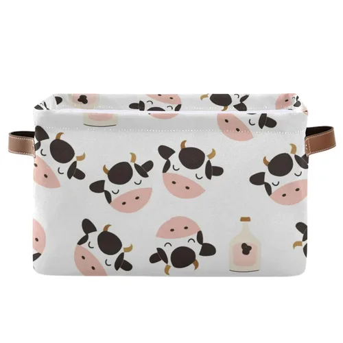 Vista 39 de Emelivor ABC - Contenedor de almacenamiento plegable con asa rectangular impermeable ABC Dinosaurios cesta para almacenamiento cubo organizador