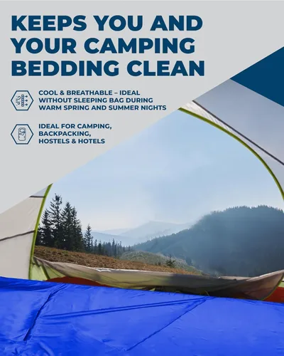 Vista 6 de The Friendly Swede Sleeping Bag Liner - Cold Weather Microfiber or Ultralight Polyester Adult Sleep Sack in 3 Sizes- for Hotel and Camping Sheets