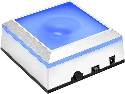 Vista 7 de IFOLAINA Base de luz LED, soporte de exhibición rectangular multicolor para arte de cristal, pedestal iluminado que cambia de color, pequeña base