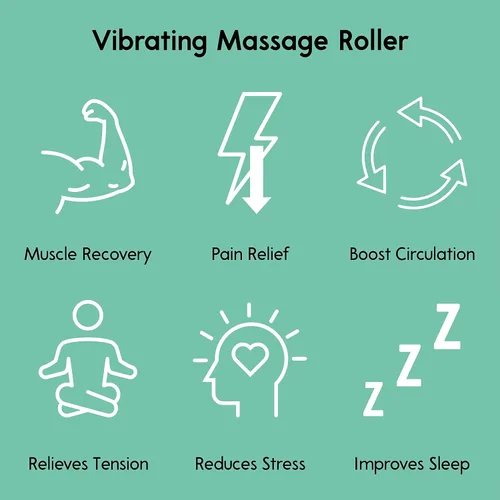 Vista 4 de Vibit - Masajeador vibratorio para fascitis plantar, alivio del dolor y ciática, rodillo de masaje portátil para pies y cuerpo, alivio del dolor