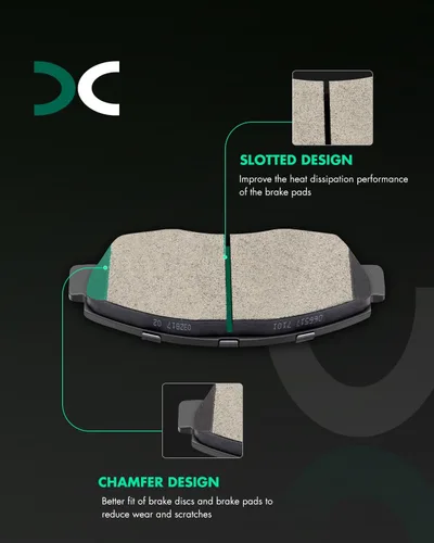 Vista 7 de SCITOO Kits de pastillas de freno de cerámica D465 D374 Reemplazo delantero y trasero para Acura CL 1997-1999, para Honda Civic 2002-2003 200-2011