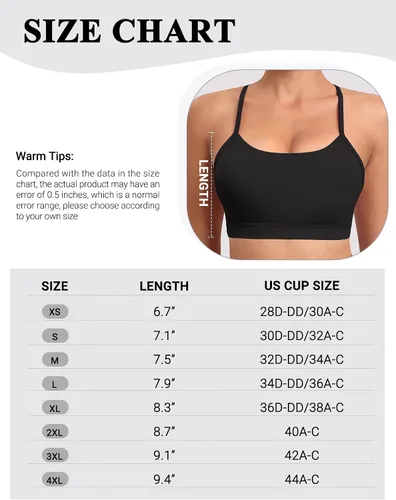 Vista 6 de Sujetadores deportivos acolchados con tirantes delgados para mujer, parte superior de entrenamiento de yoga y espalda en Y (paquete de 3)