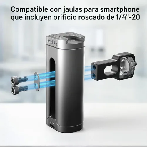 Vista 5 de SmallRig Mini mango lateral para jaula de teléfono, aparejo de video para teléfono inteligente con hilos de 1/4 a 20 hilos y zapata fría, ajustable