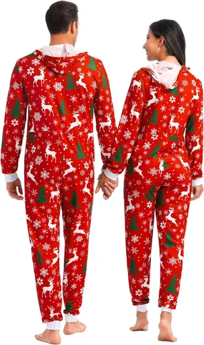 Vista 3 de Pijama de Navidad para adultos, mameluco para la familia, para Navidad