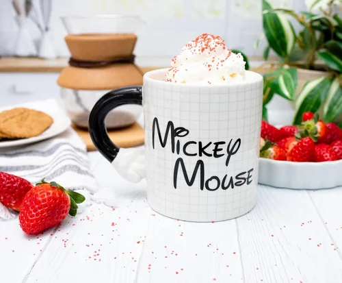 Vista 6 de Silver Buffalo Mickey - Taza de cerámica con mango en forma de mano, 20 onzas