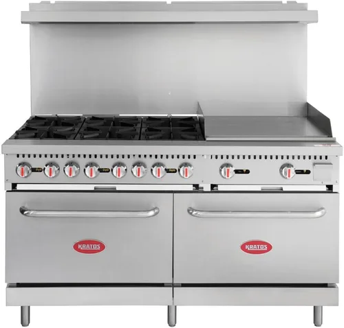 Vista 2 de Kratos Quemador comercial de 60 pulgadas con parrilla de 24 pulgadas y 2
