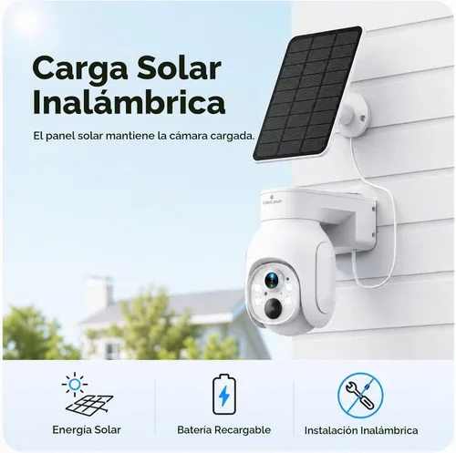Vista 4 de Camcamp Solar Security Cameras Wireless Outdoor 4 Pack, Home Camera System Blanco