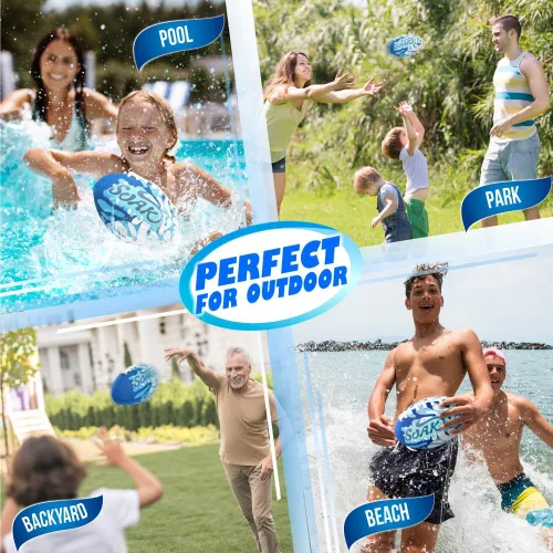 Vista 6 de SOAK Fútbol acuático de 9 pulgadas, pelota de espuma impermeable para juegos de piscina, playa y lago, niños y adultos, juguete familiar al aire