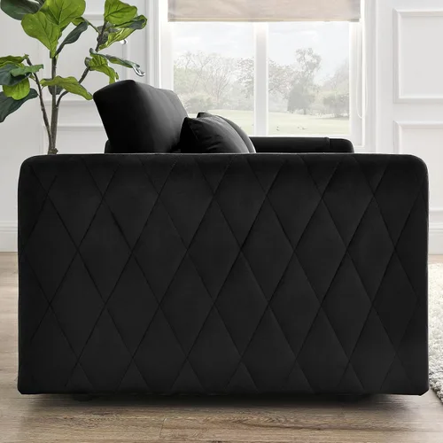Vista 9 de Holaki Sofá cama convertible de terciopelo de 55 pulgadas, sofá biplaza tapizado de terciopelo moderno, sofá cama extraíble con respaldo ajustable