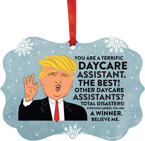 Vista 35 de Andaz Press Presidente Donald Trump Fancy Frame Recuerdo Adorno de Navidad Regalo de broma Ejecutivo de Cuenta, 1 paquete, Divertidas Ideas