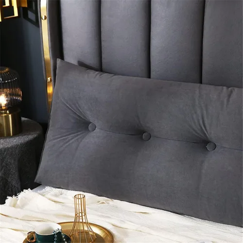 Vista 5 de Cabecera triangular grande, almohada de cuña para apoyabrazos de lectura, soporte de posicionamiento, cojín con funda extraíble, gris