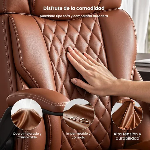 Vista 8 de Silla de oficina ejecutiva, silla ergonómica para computadora para oficina Marrón