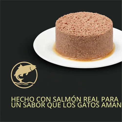 Vista 2 de Purina Pro Plan Senior Pate Wet Gato Food, Focus Salmon & Tuna Entree - (24) 3 oz. Latas pull-top