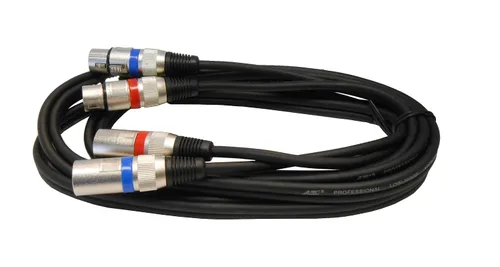 Vista 5 de Audio2000'S ADC203G2 - Paquete de dos cables de audio equilibrados XLR macho a XLR hembra equilibrados de audio/parche/grabación/escenario