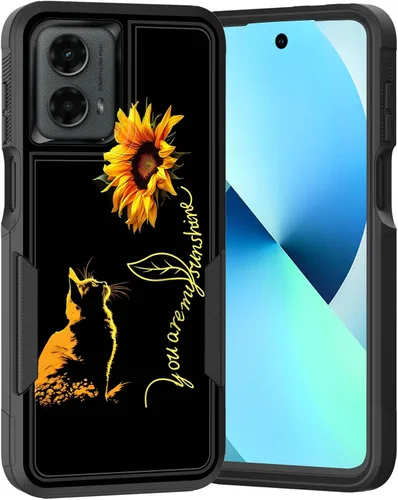Vista 207 de para Moto G Play 4G 2024, funda de dos capas híbrida resistente y a prueba de golpes, PC duro + silicona suave protectora para Motorola Moto G Play