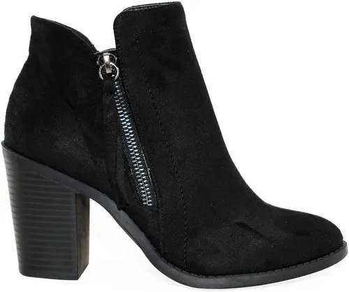 Vista 2 de Botines de moda con cremallera lateral para mujer, Negro