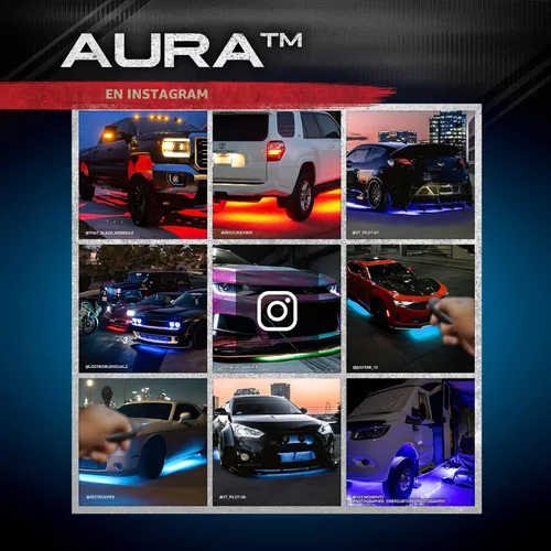 Vista 9 de Juego de luces LED para debajo del auto Aura OPT7 en todos los colores. Matriz, CAR