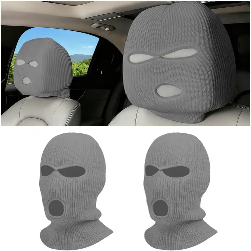 Vista 10 de 2 piezas de fundas para reposacabezas de automóvil, protector de cara completa personalizado y divertido para vehículos, envoltura de protección