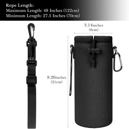 Vista 2 de Linkidea Portabidón de agua de neopreno con correa compatible con botella YETI Rambler de 18 oz/26 onzas, Yonder 25 onzas, bolsa de agua aislada