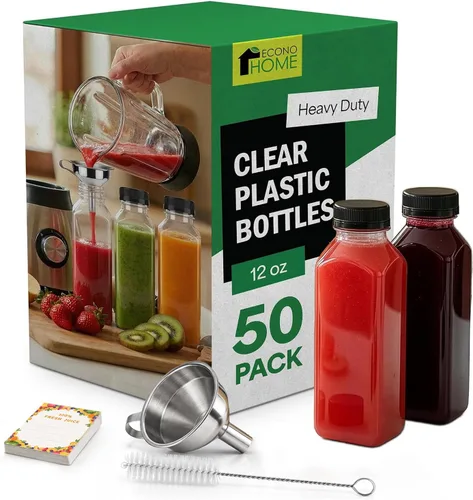 Vista 17 de EconoHome 16oz, paquete de 100 botellas de jugo sin BPA, a prueba de fugas