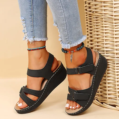 Vista 2 de Sandalias ortopédicas a la moda para mujer, sandalias para caminar con soporte de arco antideslizantes y cómodas, sandalias informales, sandalias