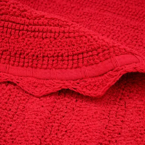 Vista 6 de Royal Blaze Tapete de baño de algodón rojo, reversible, pequeño ovalado de 18 x 26 pulgadas, lavable y decorativo