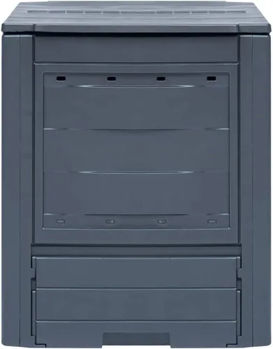 Vista 2 de Compostador de jardín para compostador de jardín, compostador al aire libre con gran capacidad y fácil montaje, gris, 23.6 x 23.6 x 28.7 pulgadas