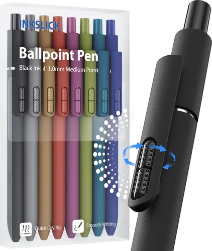 Vista 8 de 16 bolígrafos negros - bolígrafos de bola de punta media de 1.0 mm Bolígrafo retráctil de escritura suave para enfermeras, hombres, mujeres