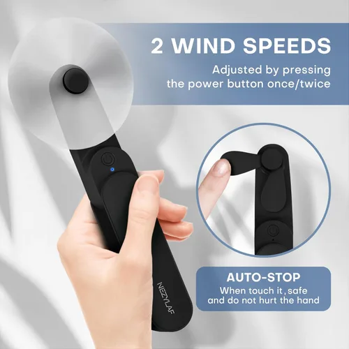 Vista 4 de Ventilador portátil mini de mano, ventilador personal pequeño recargable para 9-15 horas de duración, diseño de bolsillo para viajes/Esenciales
