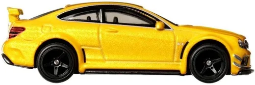 Vista 4 de Hot Wheels Serie Mercedes-Benz C63 AMG Coupé Black a escala 1/64, modelo de automóvil fundido a presión, naranja, mediano, 2023, más de 3 años