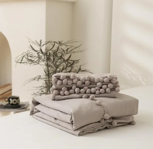 Vista 8 de INFLAG Funda de edredón de tamaño individual con pompones, juego de ropa de cama de microfibra bohemia de 3 piezas, 1 funda de edredón de 66 x 90