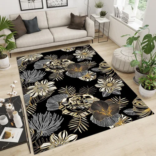 Vista 23 de Alfombra de área de flores simples moradas, alfombra abstracta degradada para interiores, decoración de sala de estar, cálida, suave, duradera