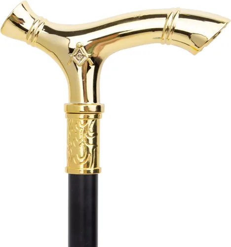 Vista 4 de Masonería de oro masonería VG alivio bastón para caminar moda bastón caballero Crosier perilla bastón 36.6 in