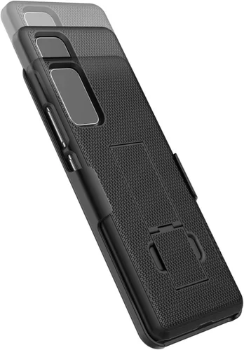 Vista 5 de Encased Funda con clip para cinturón para Galaxy S20 Plus (2020 DuraClip) Funda delgada con funda (Samsung S20+ 6.7), color negro