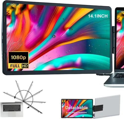 Vista 8 de Farfi - Extensor de pantalla para laptop - Monitor portátil giratorio de 360°