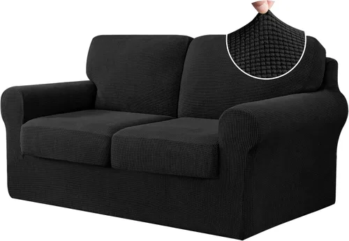 Vista 30 de CHUN YI Fundas para sofá de 7 piezas, lavables, fundas elásticas para sofá de 3 cojines con respaldo y fundas de cojín separados, protector