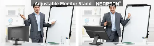 Vista 7 de WEARSON Soporte de TV LCD ajustable Soporte de escritorio plegable para monitor de metal con orificio VESA 2.953x2.953 in y 3.937x3.937 in (WS-03A2)
