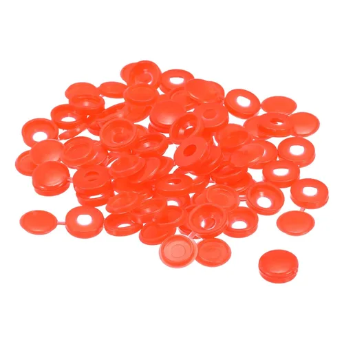 Vista 24 de uxcell 100 tapas de rosca con bisagras de 0.118 pulgadas (0.118 in), cubiertas de plástico para tornillos plegables para arandela, cubierta
