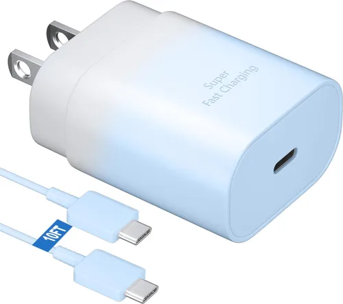 Vista 26 de Kit de cargador súper rápido tipo C, bloque de cargador de teléfono Android PD de 25 W PD USB C y cable de carga C de 5 pies, cable de carga rápida