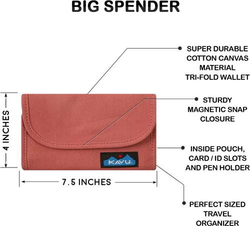 Vista 6 de Kavu Big Spender - cartera de mano de tres pliegues
