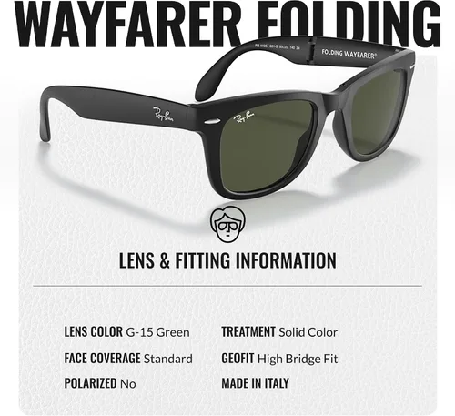 Vista 23 de Ray-Ban RB4105 WAYFARER FOLDING CLASSIC - Gafas de sol de forma cuadrada con kit oficial de gafas