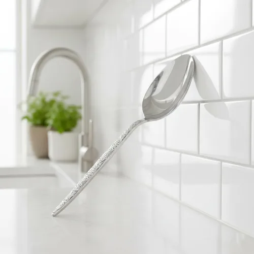 Vista 3 de Chef Kunz - Cuchara de cincel para grabar, 9 pulgadas, 2.5 cucharadas, cuchara de servir de acero inoxidable 18/10 Cucharas de cocina